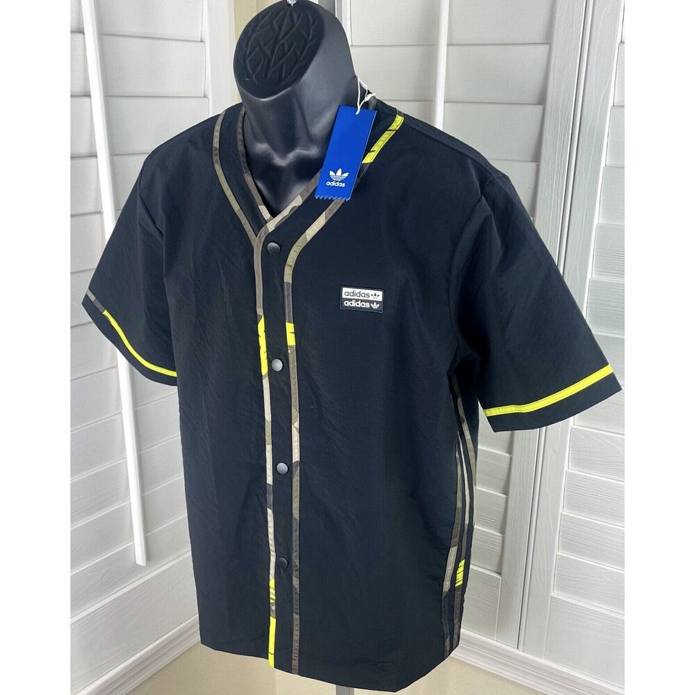 Adidas Originals RYV Black Camo Button Up Shirt RARE BAPE | Mens Medium M NEW